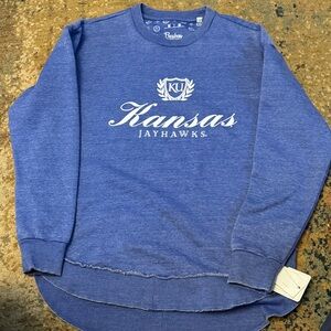 Blue 84 Kansas Jayhawks Blue Crewneck Sweater